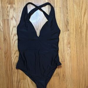 Summersalt sz 12 deep dive plunge one pieces black bathing suit great condition